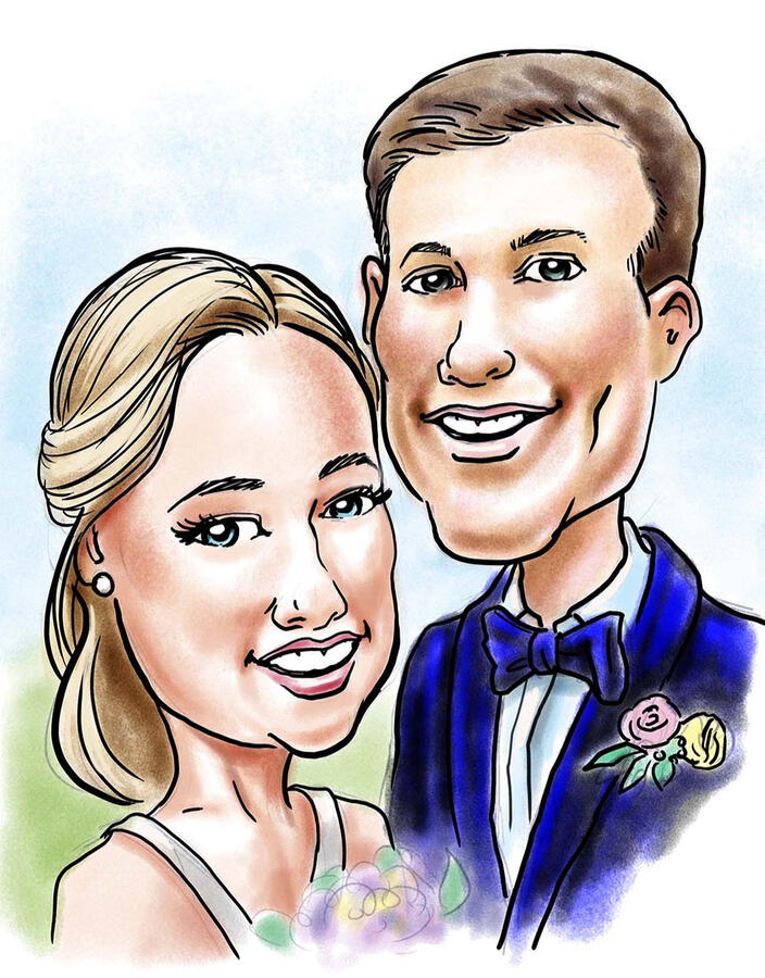 Wedding Live caricature artist as entertainment with caricatures Wedding Live caricature artist